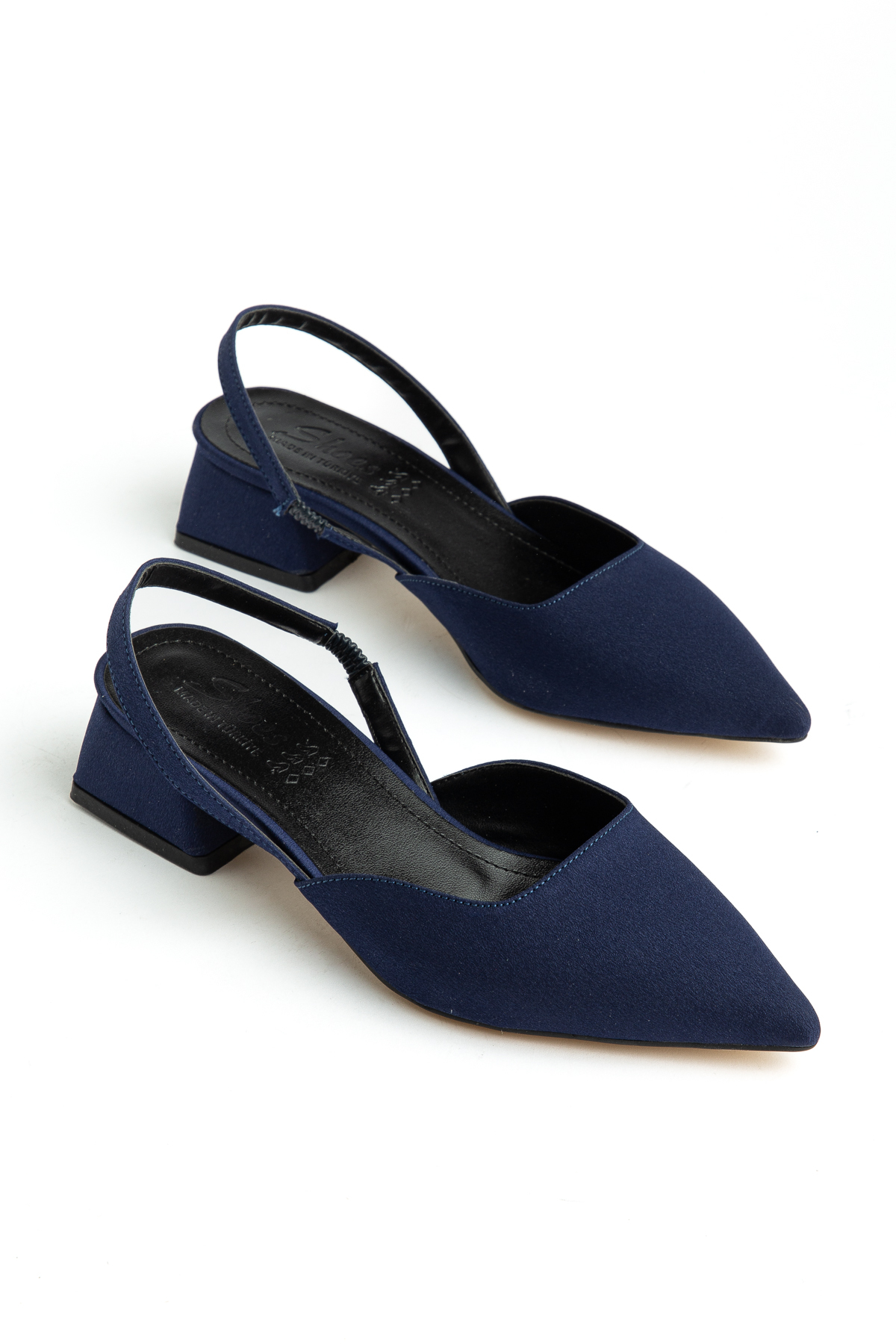 MODA MHS  Lacivert Kısa Topuklu ve Sivri Burun Model Şık Kadın Günlük Babet | Kadın Günlük Ayakkabı - Görsel 2