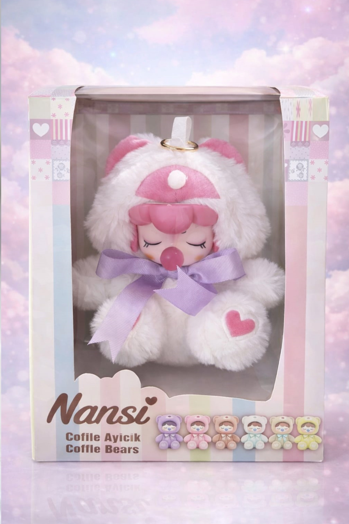 Pofika Nanci Sürpriz Anahtarlık Coffie Bears Pembe Şefaf Kutulu