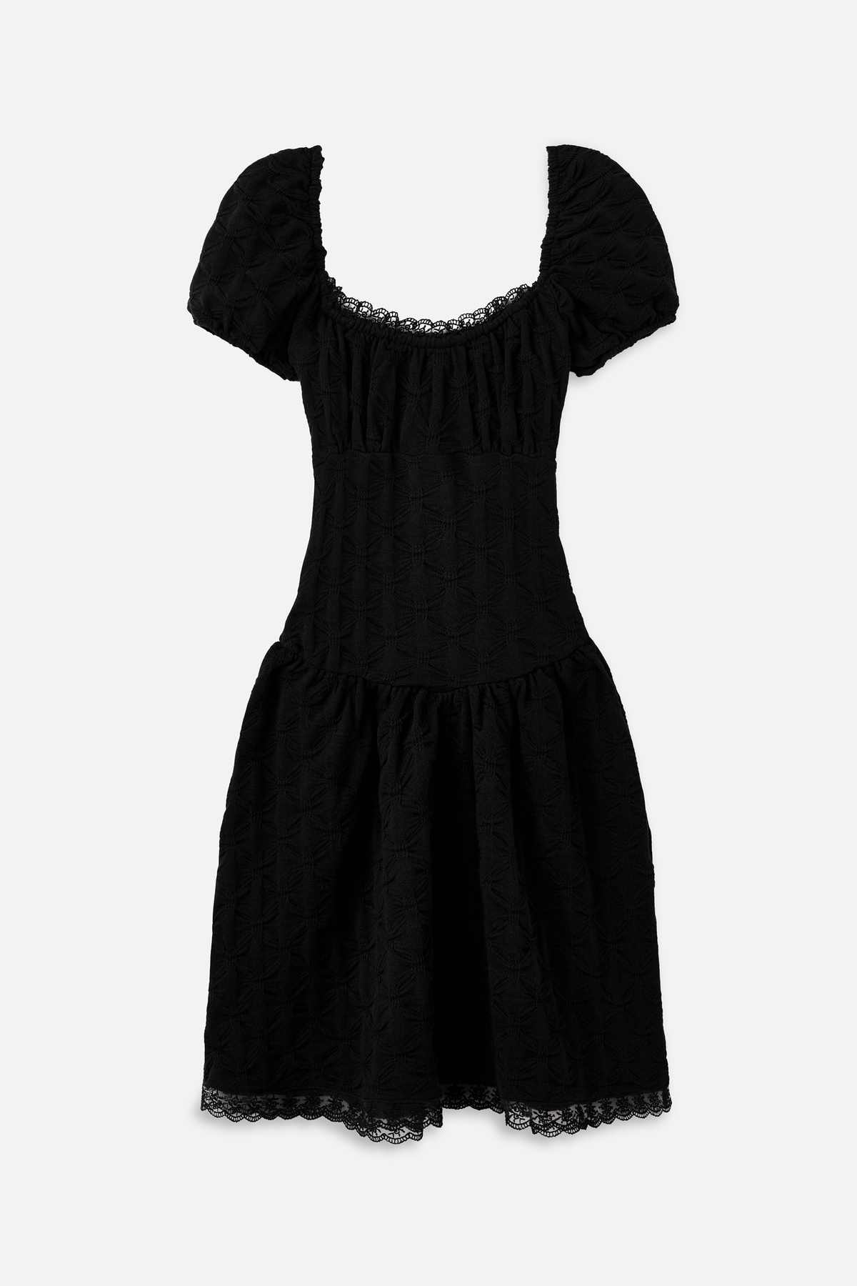 Mudo Women's Burgundy Short Sleeve Lace Mini Dress