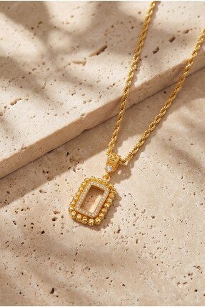 FerizZ Altın Kaplama İmitasyon Gram Çerçeve Kolye Ucu TGR-766