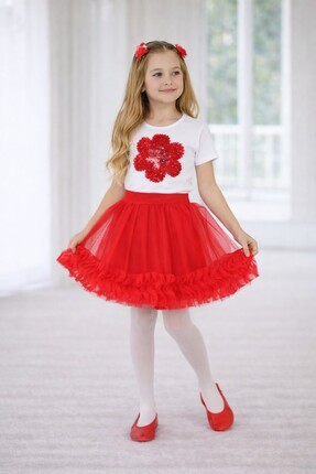 SEVİL GÖSTERİ & OKUL KIYAFETLERİ 23 Nisan Gösteri Kıyafeti Kız Çocuk Etekli T...