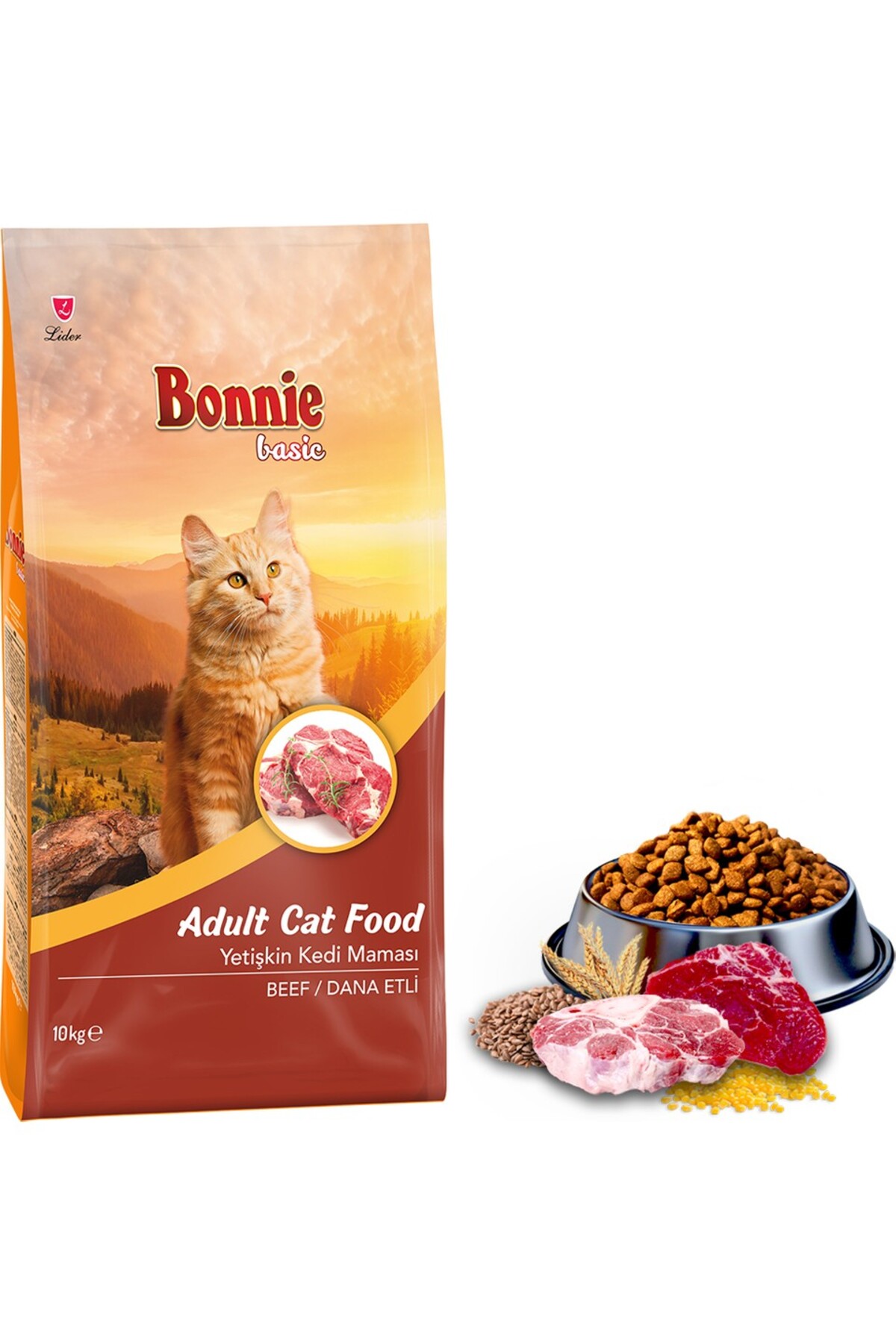Bonnie BASIC BİFTEKLİ YETİŞKİN KEDİ MAMASI 10 KG HB1