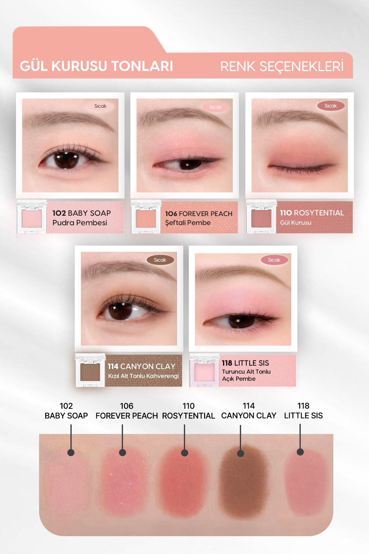 Yumuşak Dokulu, Dökülme Yapmayan Mat Tekli Göz Farı Modern Shadow Matte (117 Pink Sis) — صورتی 111596 — تصویر 5 از 9