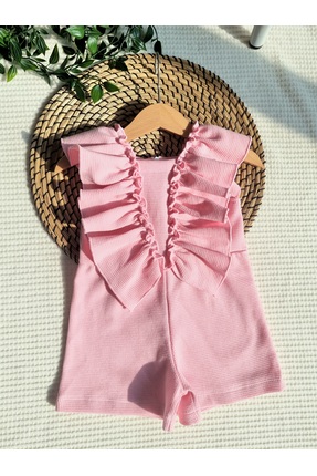 db MOON Kız Bebek Waffle Hafif Nefes Alan Kumaş Tulum – %100 Pamuk Yazlık Beb...