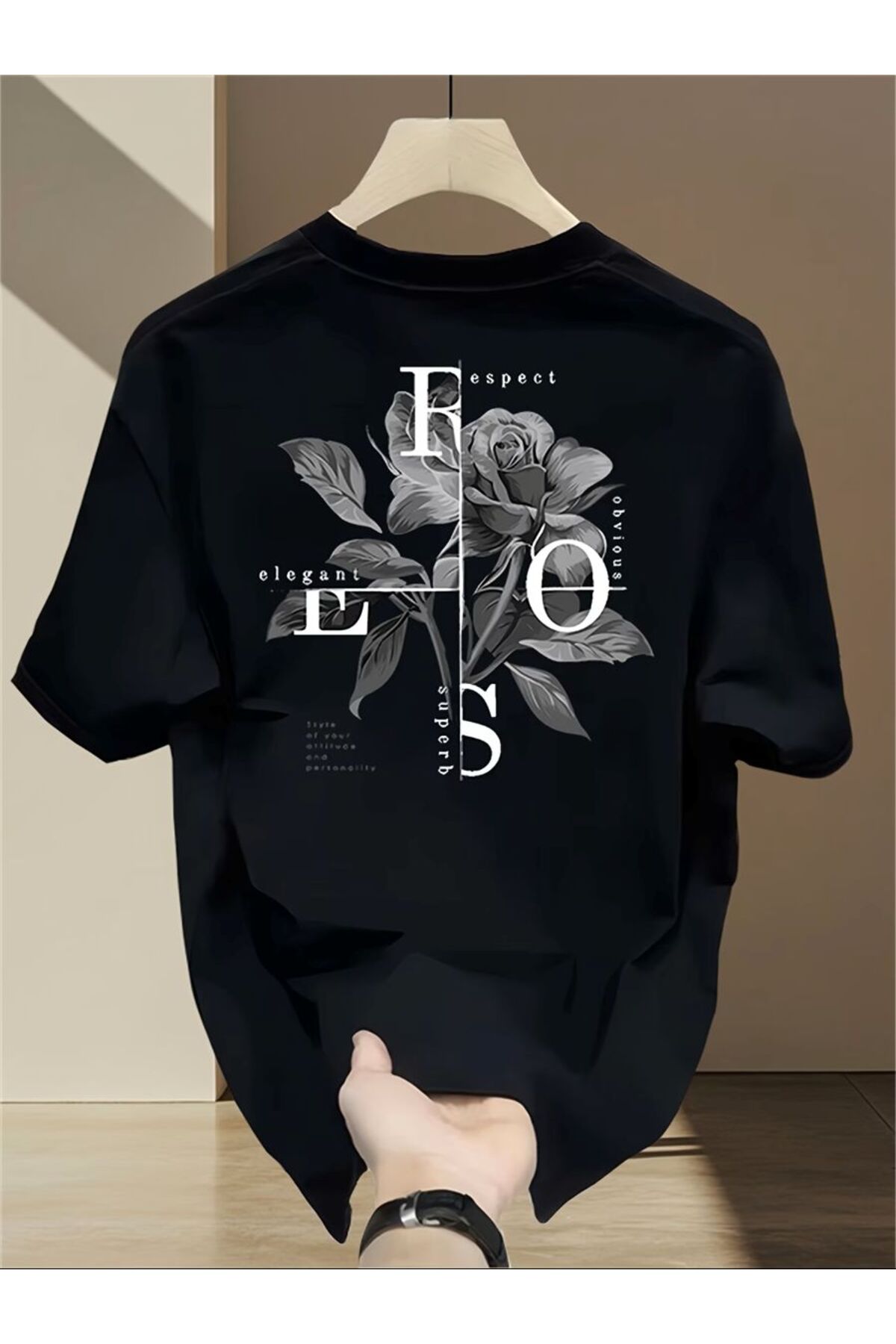 MENS ROSE LETTERPRINT TSHIRT