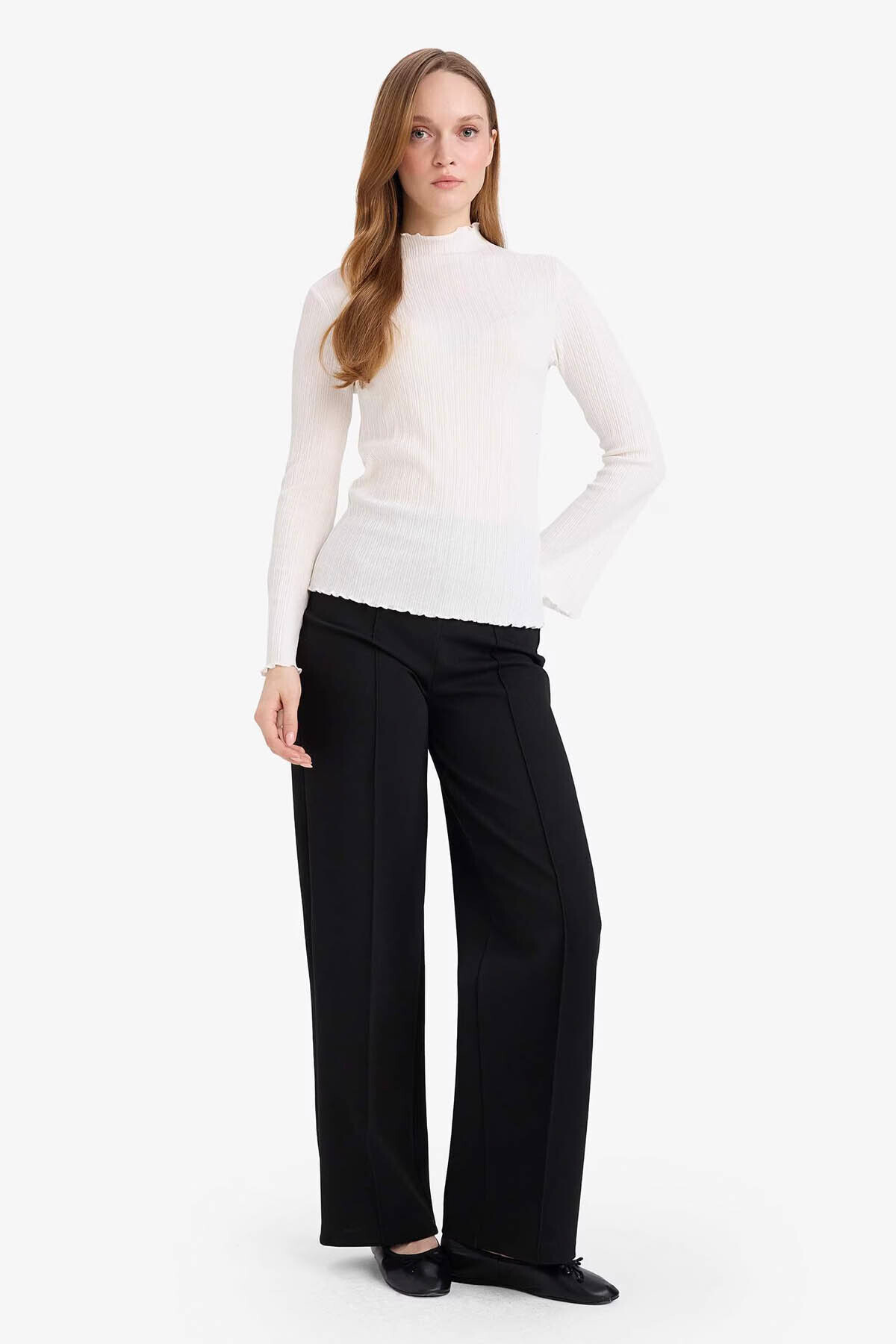 DeFacto Straight Wide Straight Leg Trousers G2920Ax26Sp
