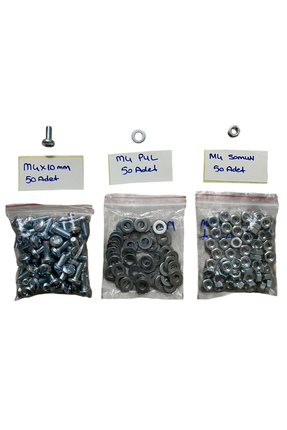 Tuna M4X10mm YILDIZ SİLİNDİR BAŞLI METRİK VİDA --VİDA 50 ADET -SOMUN 50 ADET-...