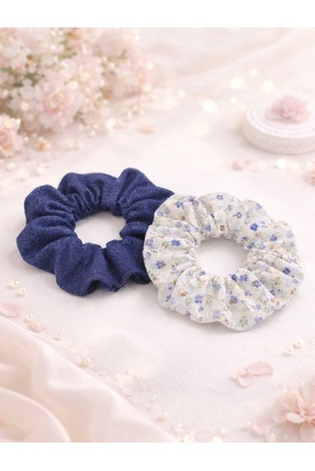 SEZİNİN TAKI DÜKKANI Kot denim ve poplin kumaş scrunchie kadın&kız çocuk last...