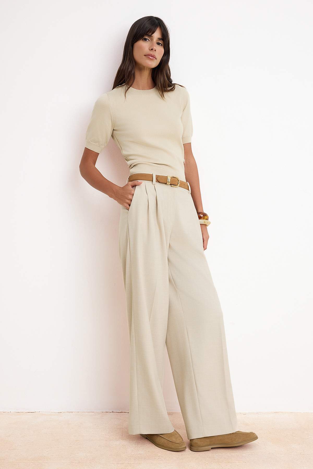 Trendyolmilla  Taş More Sustainable Bisiklet Yaka Regular Triko Bluz TWOSS26BZ00506 - Görsel 2