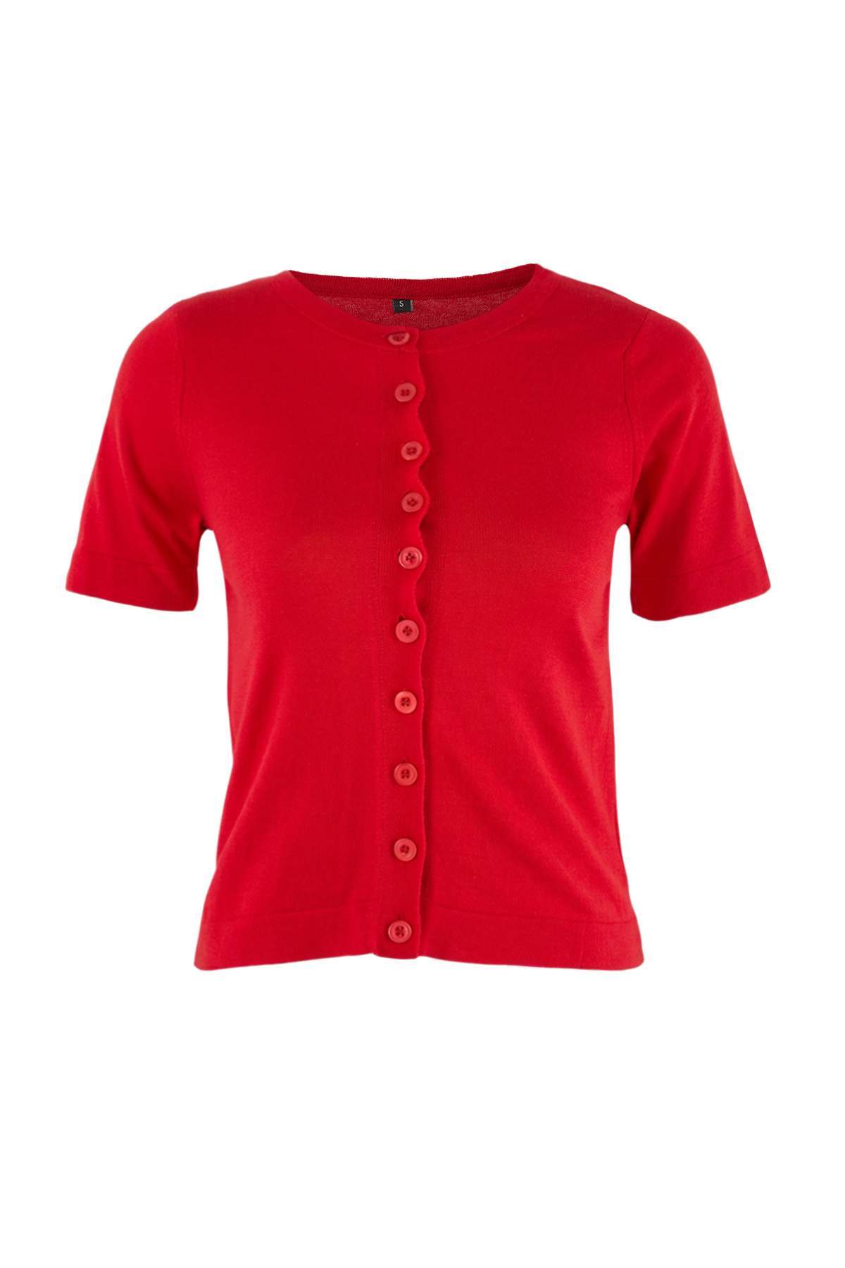 Trendyolmilla  Kırmızı Bisiklet Yaka 2'li Bluz-Hırka Triko Hırka TWOSS26HI00014 - Görsel 7