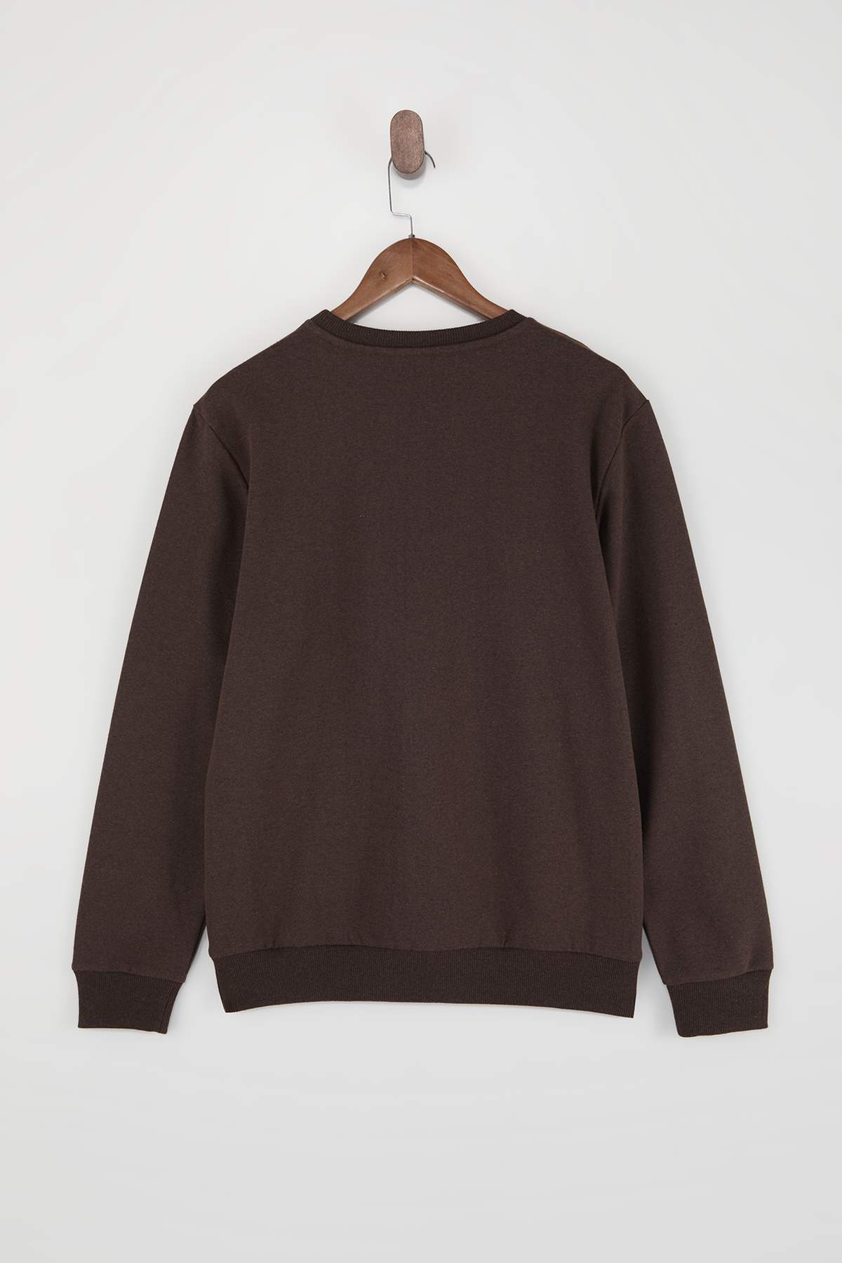 Trendyolmilla  Koyu Kahverengi Regular/Normal Kesim İçi Polar/Sıcak Tutan Sweatshirt TMNAW21SW1208 - Görsel 6