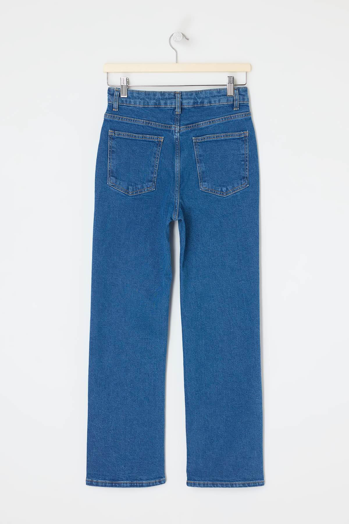 Trendyolmilla  Mavi Yüksek Bel Orta Esnek Straight Düz Kesim Jeans TWOSS26JE00189 - Görsel 6