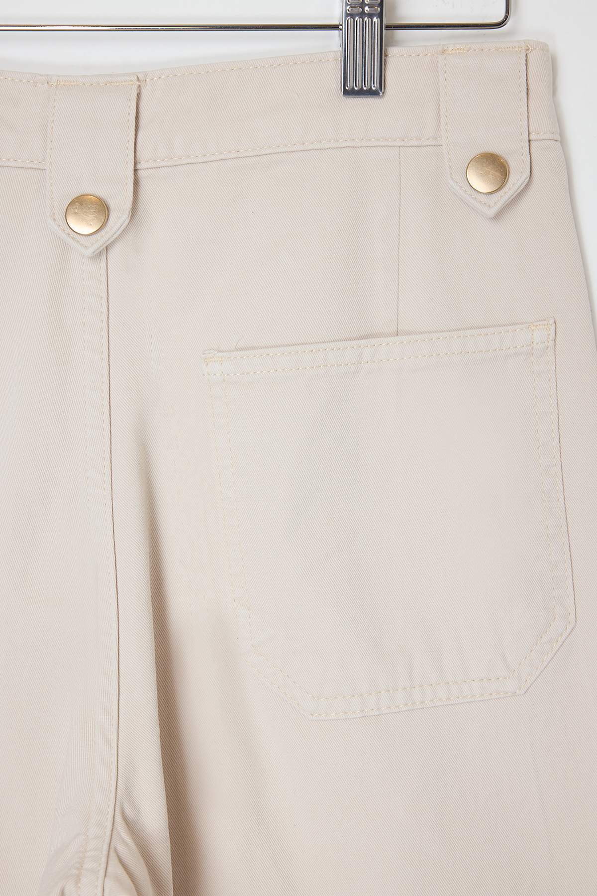 Trendyolmilla  Ekru DÖKÜMLÜ Kemer Detaylı %100 Pamuk Yüksek Bel Kısa Wide Leg Jeans TWOSS26JE00208 - Görsel 8