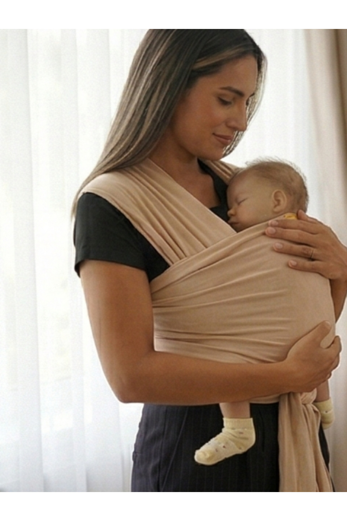 EGGBABY Esnek Wrap Sling Ergonomik Bebek Sling Yenidoğandan İtibaren Bebek Taşıma Şalı fotoğrafı 2 (önizleme)