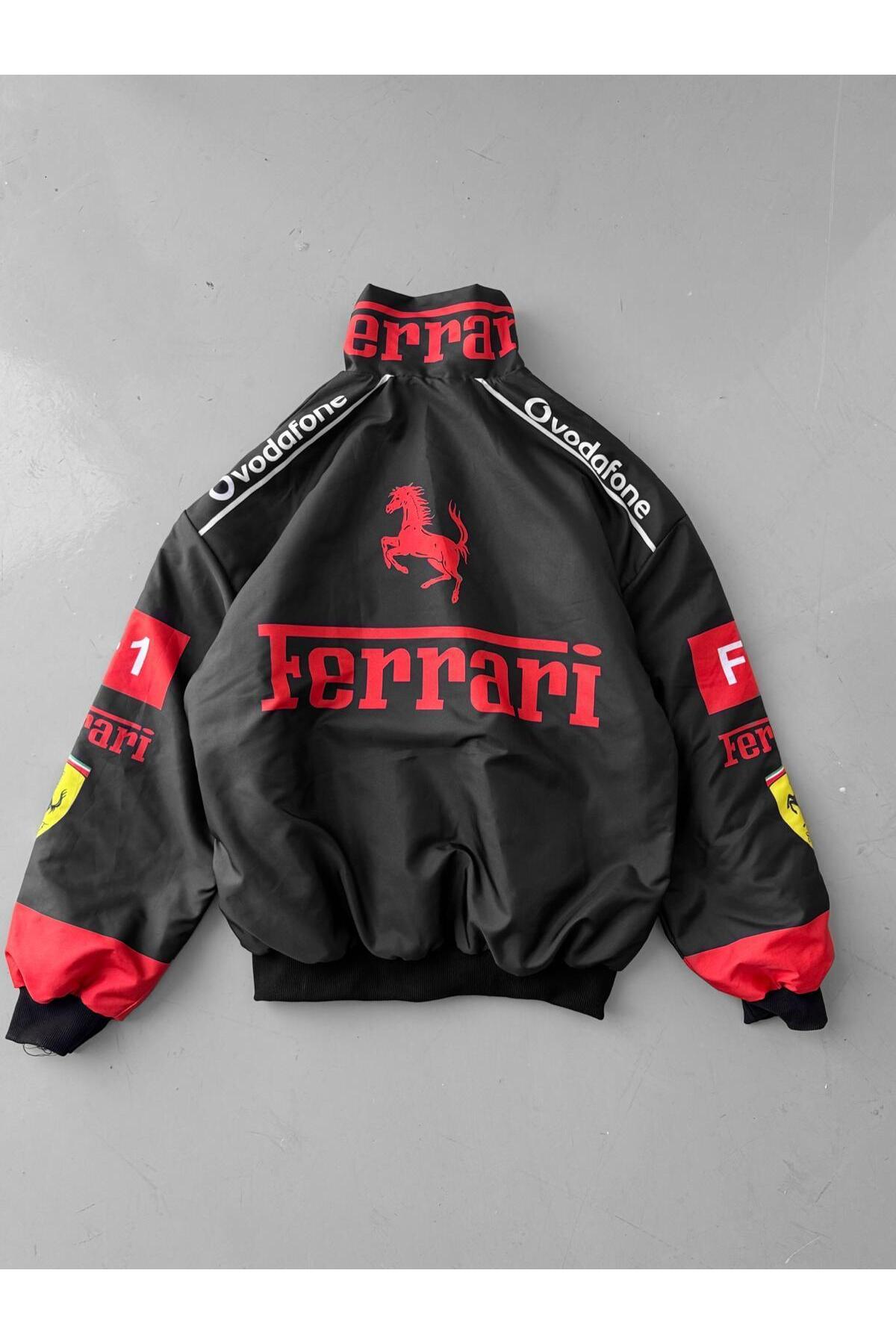 Karakedi  Yaka Detay Racing Retro Motobike Style Unisex Paraşüt Ceket - Görsel 2