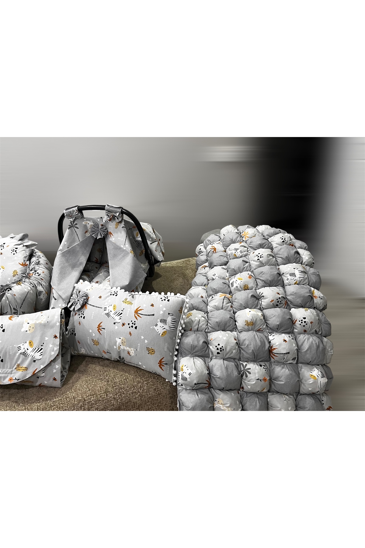 GÖKDAĞ BEDDING 9 Parça Lüx Bebek Seti – Bebek Yuvası, Puset Minderi, Emzirme Yastığı, Alt Açma Minderi, Yorganı fotoğrafı 6 (önizleme)