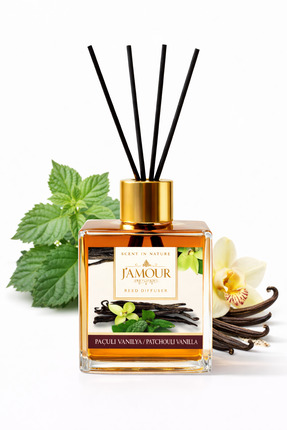 J'AMOUR EAU DE PARFUME Paçuli Vanilya Kokulu Çubuklu Oda Kokusu – 100 ml Sıca...