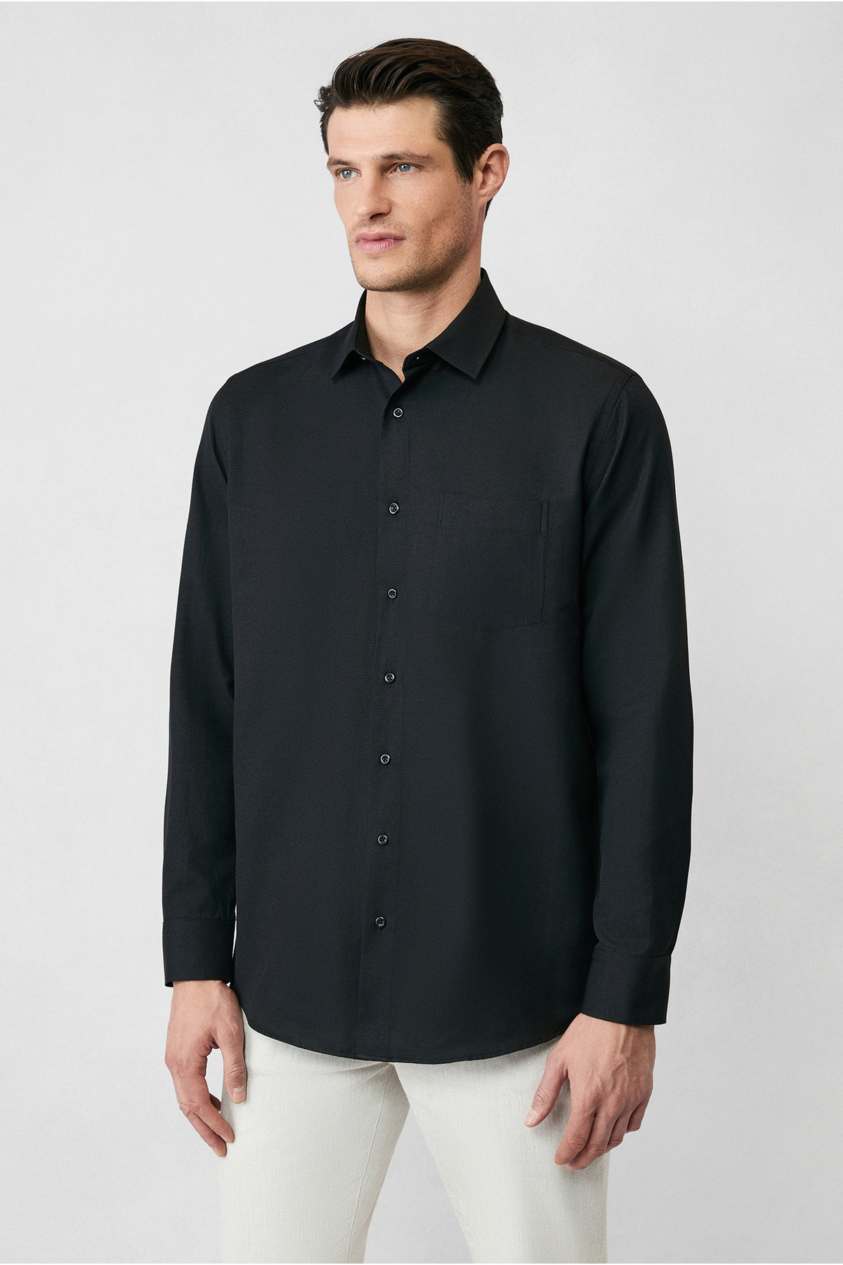 Kiğılı  Uzun Kol Regular Fit Klasik Yaka Pamuklu Kolay Ütülenebilir Cepli Oxford 4 Mevsim Gömlek - Görsel 6