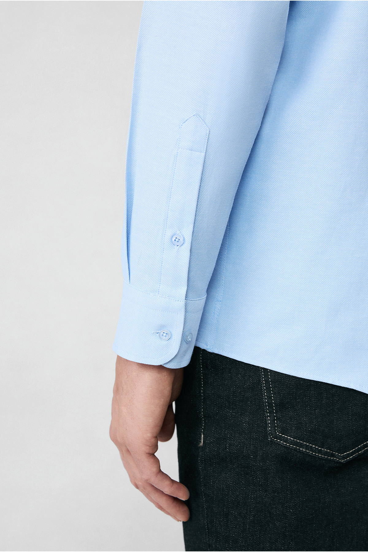 Kiğılı  Uzun Kol Regular Fit Klasik Yaka Pamuklu Kolay Ütülenebilir Cepli Oxford 4 Mevsim Gömlek - Görsel 5