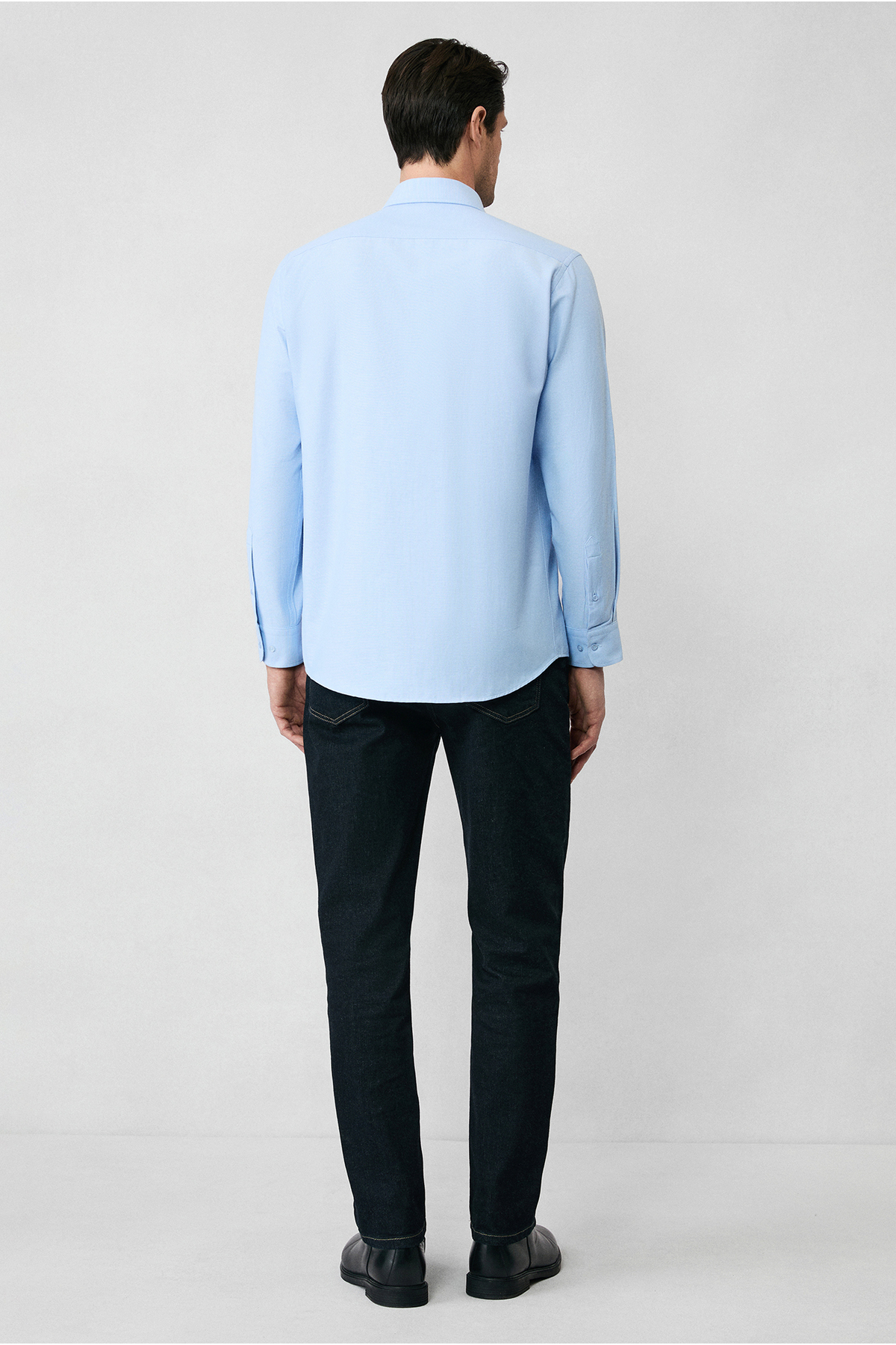 Kiğılı  Uzun Kol Regular Fit Klasik Yaka Pamuklu Kolay Ütülenebilir Cepli Oxford 4 Mevsim Gömlek - Görsel 7