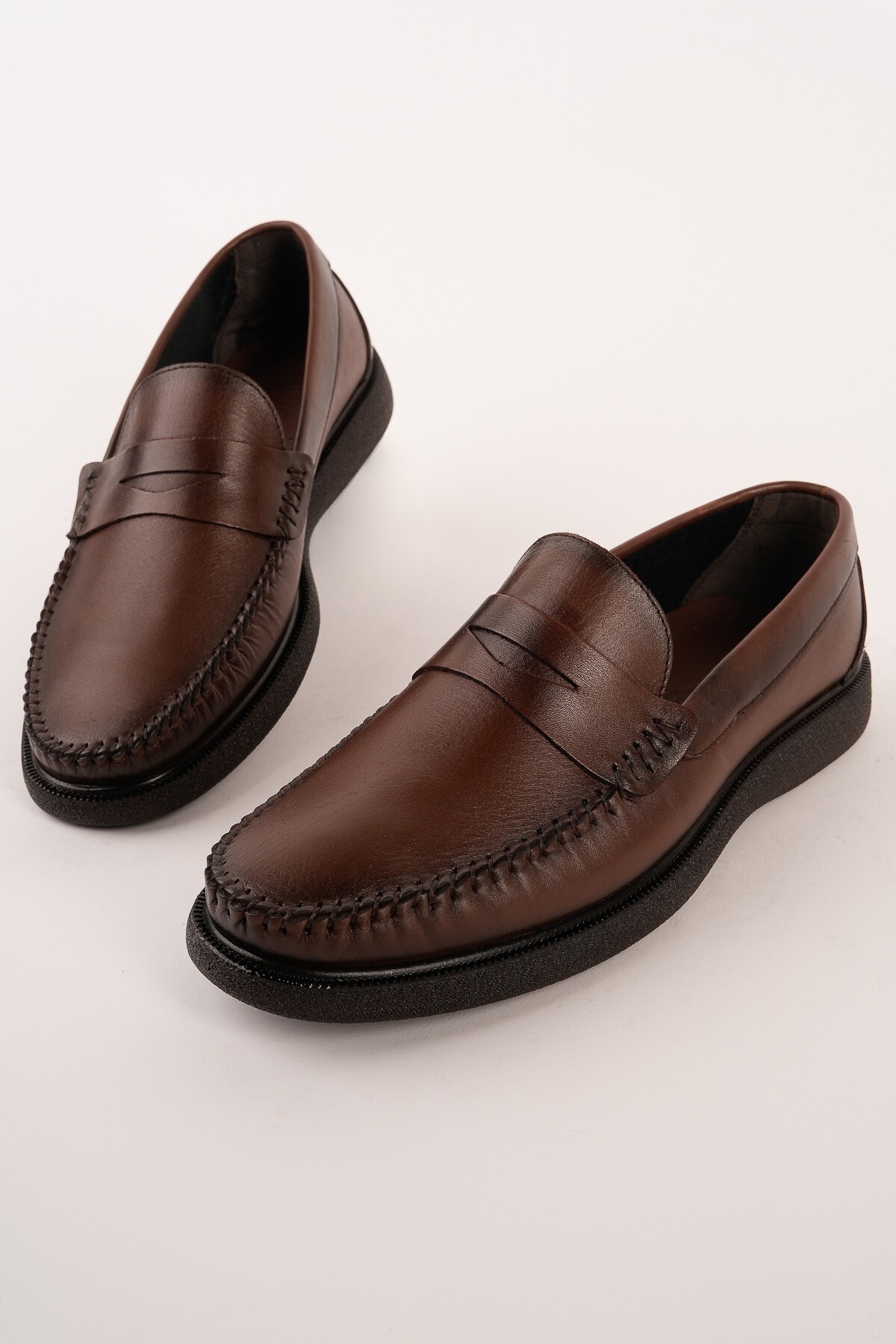 Muggo  GENTZ Hakiki Deri Rahat Taban Erkek Günlük Klasik Loafer Ayakkabı - Görsel 2