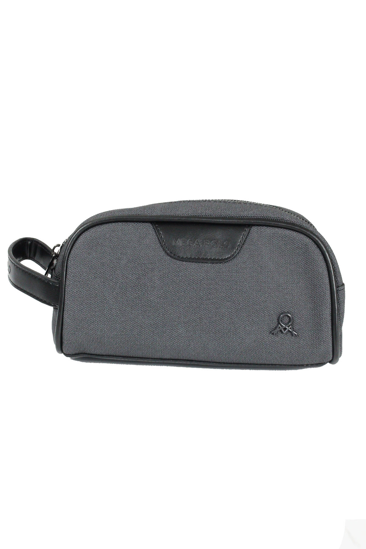 M 433 Kanvas El / Clutch / Makyaj / Tıraş Çantası Siyah-Siyah