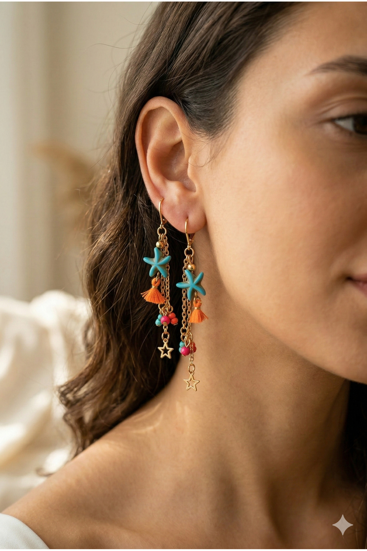 Ethnic Bohemian Starfish Earrings