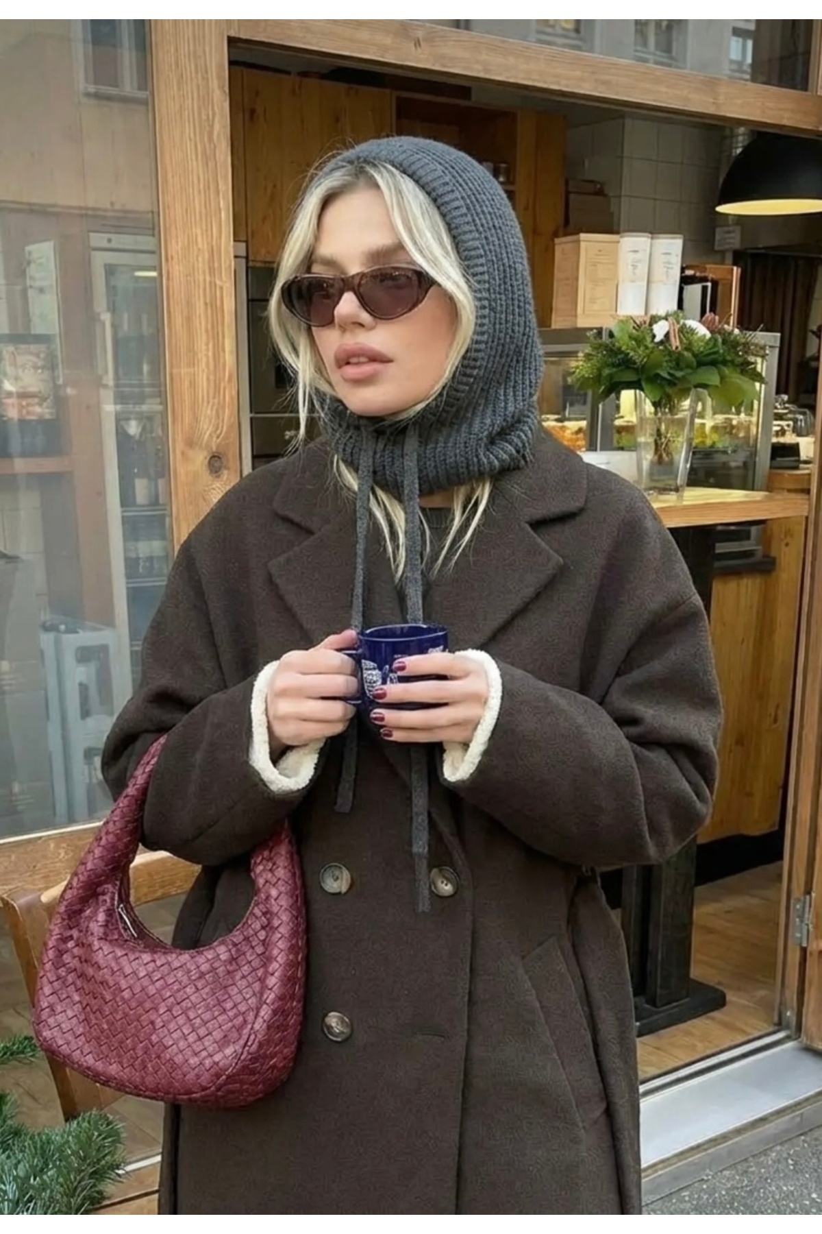 GRAZELLA Kışlık Balaklava Triko Örgü Balaclava Bere Şapka Boyunluk Başlık görsel 3