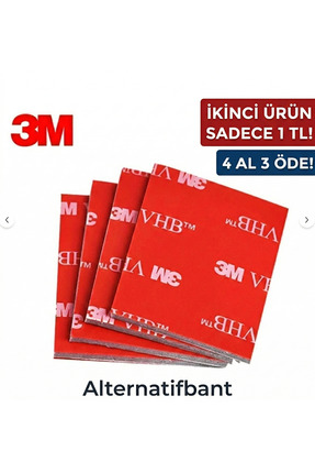 3M VHB Çift Taraflı Bant 25mm (10 Adet) - Isıya ve Suya Dayanıklı Araç, Ayna,...