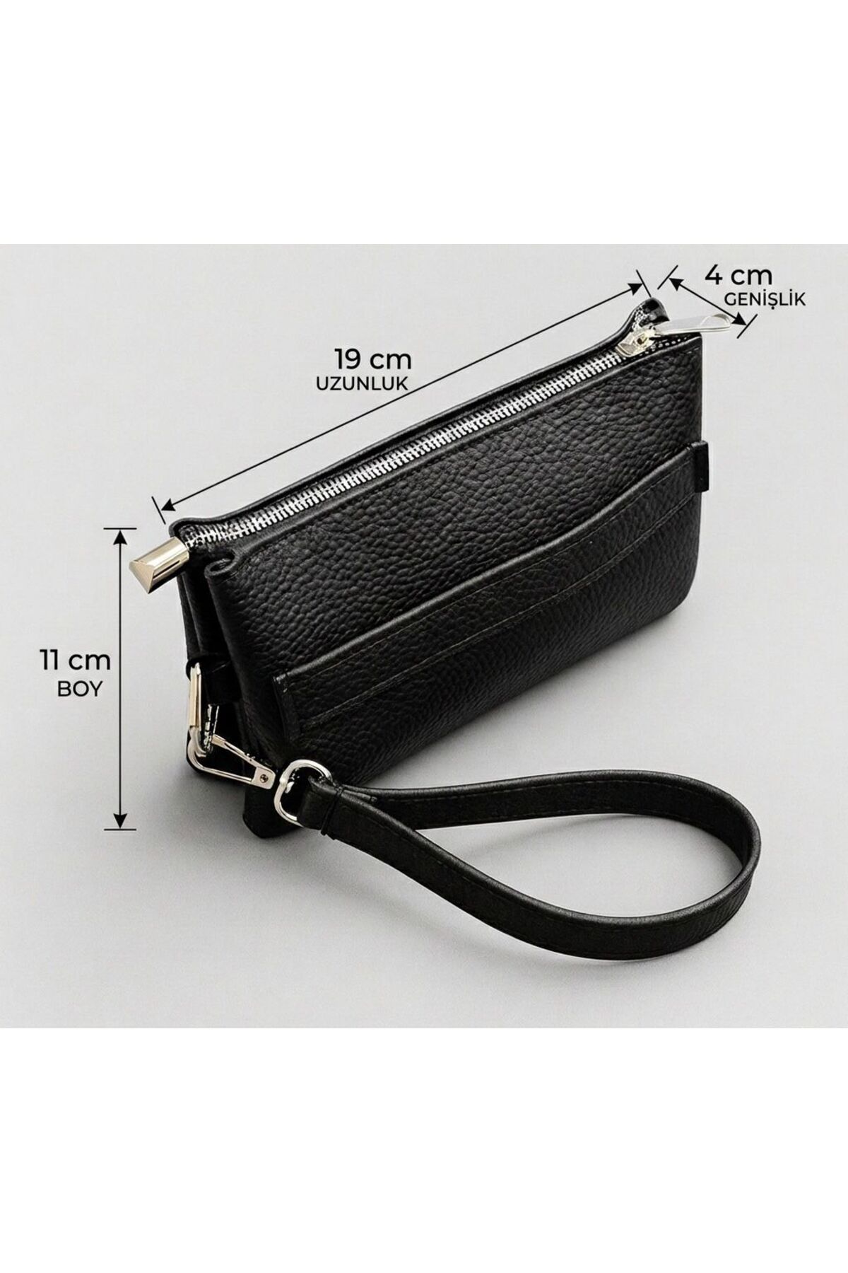 JR Boutique  Erkek El Çantası 3 Bölmeli Slim Portföy-Çıkarılabilir Askılı Suni Deri Clutch Cüzdan - Görsel 5