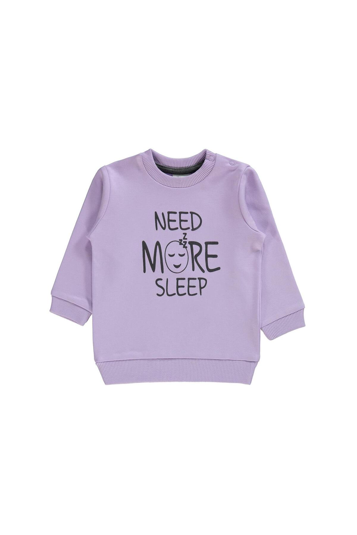 Civil Baby Need More Sleep Baskılı 6-18 Ay Sweatshirt - Lila fotoğrafı 4 (önizleme)
