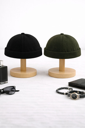 Ritagarcia Ayarlanabilir Haki-siyah Retro Takke Yazlık 2.li Set