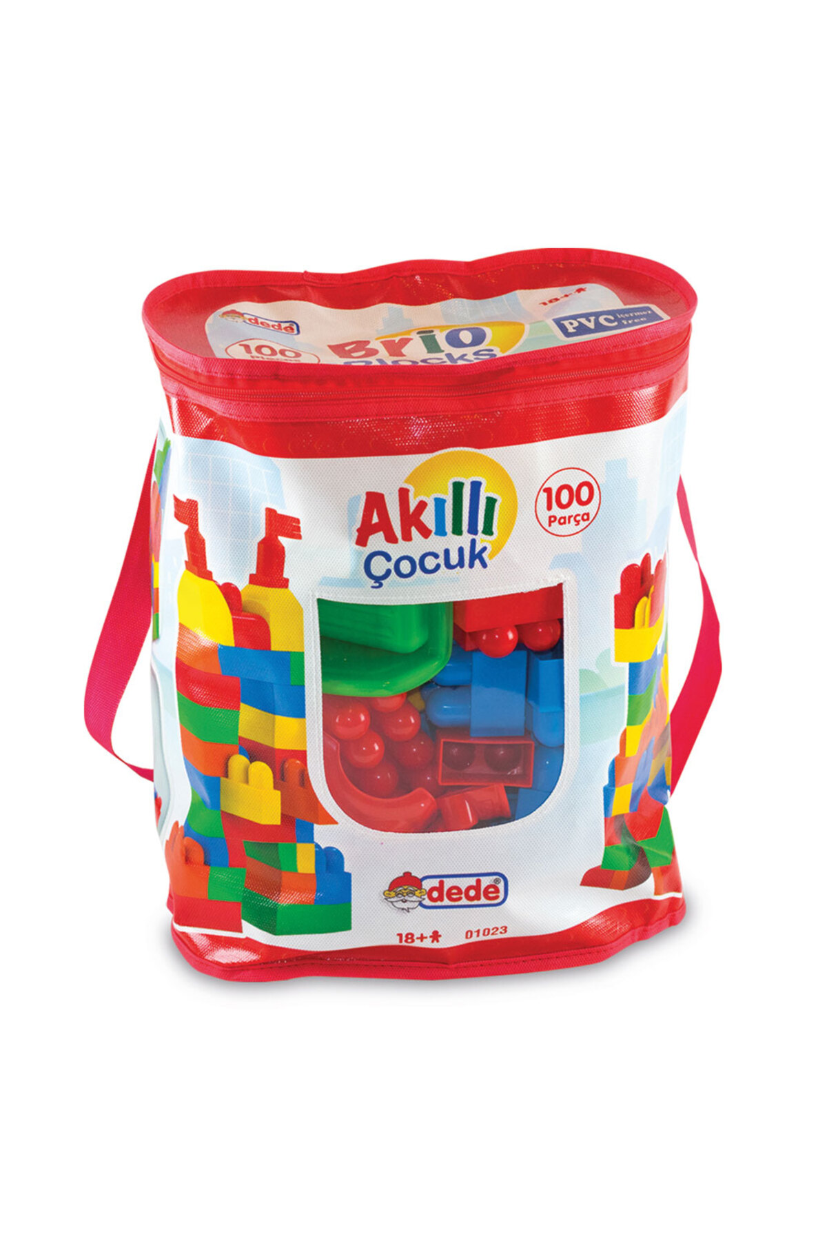 a v d a 100 Parça Çantalı Büyük Akıllı Blok Seti Eğitici Renkli Bloklar Yapı Oyuncağı fotoğrafı 2 (önizleme)