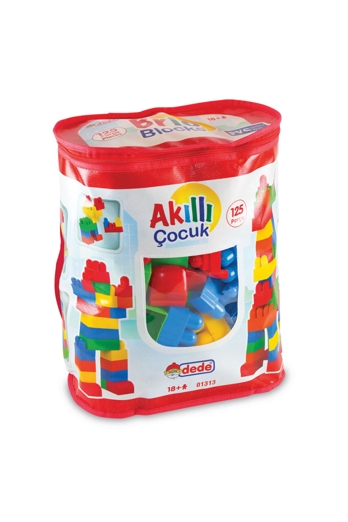 a v d a 125 Parça Çantalı Büyük Akıllı Blok Seti Eğitici Renkli Bloklar Yapı Oyuncağı fotoğrafı 2 (önizleme)