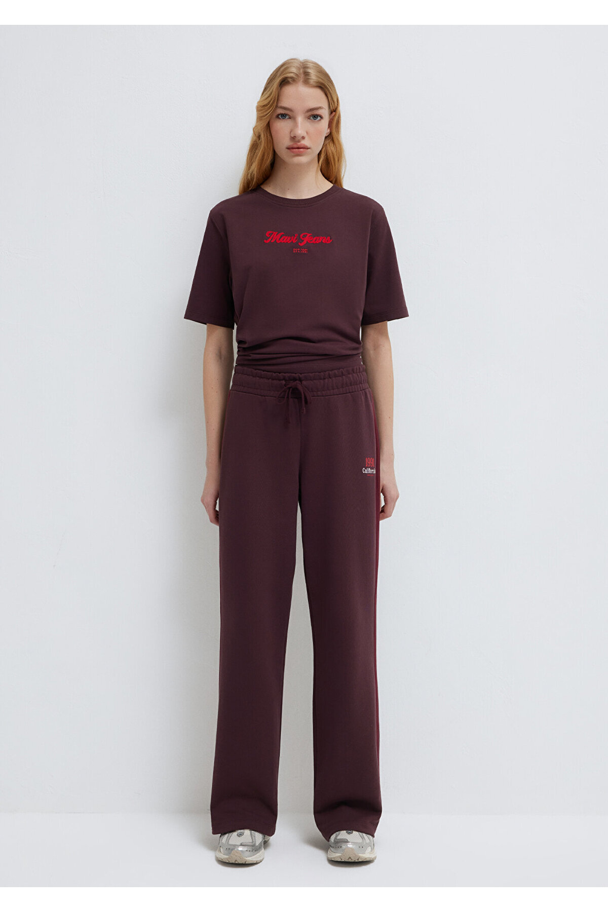 Mavi  California Baskılı Bordo Eşofman Altı 1011201-70223 - Görsel 5