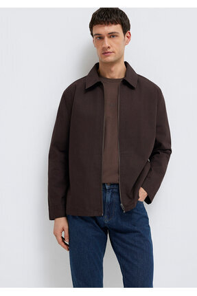 Mavi Kahverengi İnce Ceket Loose Fit / Bol Rahat Kesim 0212059-88615