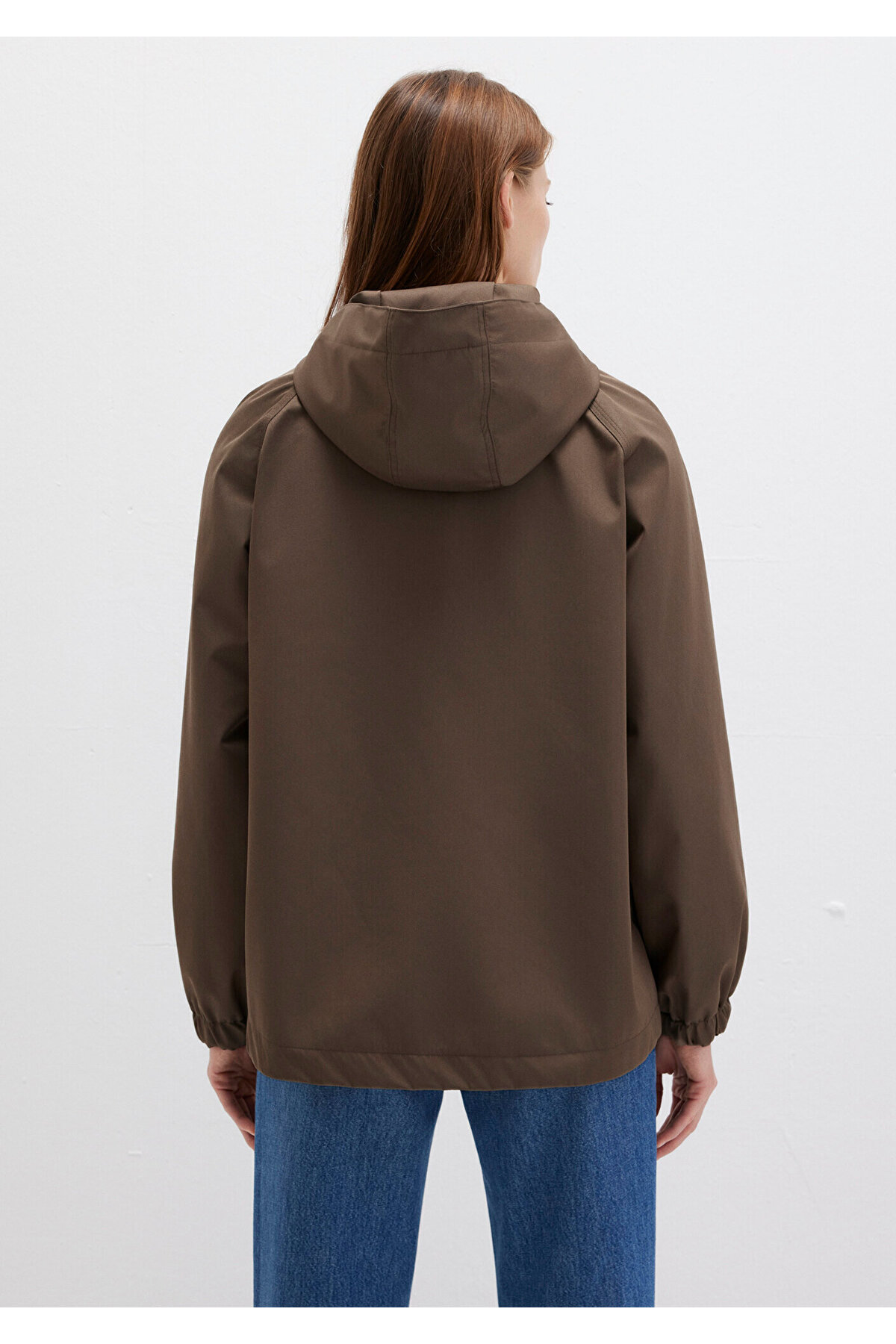 کاپشن قهوه‌ای کلاهدار Loose Fit / بول راحت 1110014-82046