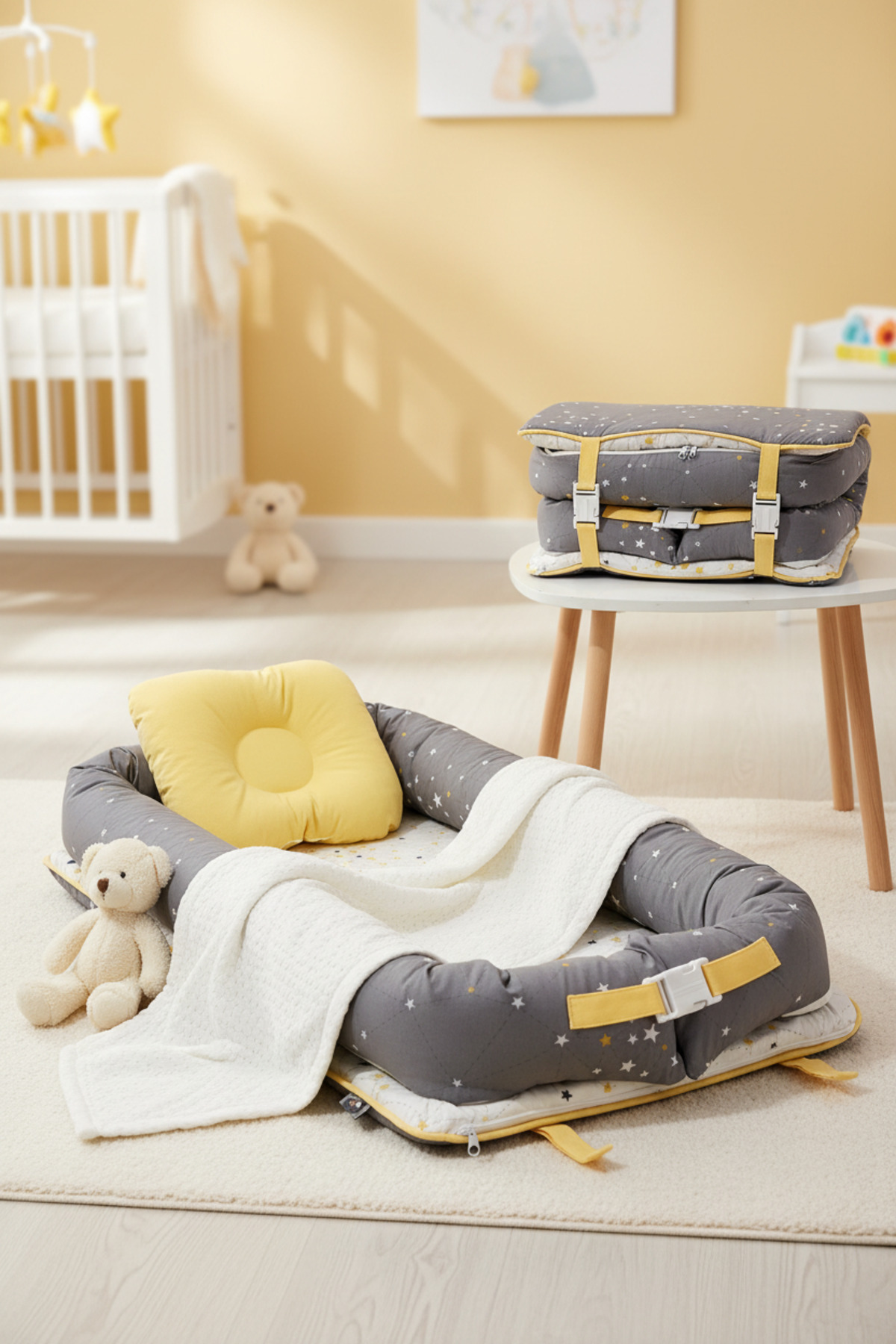 ebabynest Samanyolu Serisi Gri Katlanabilir Nest fotoğrafı 3 (önizleme)