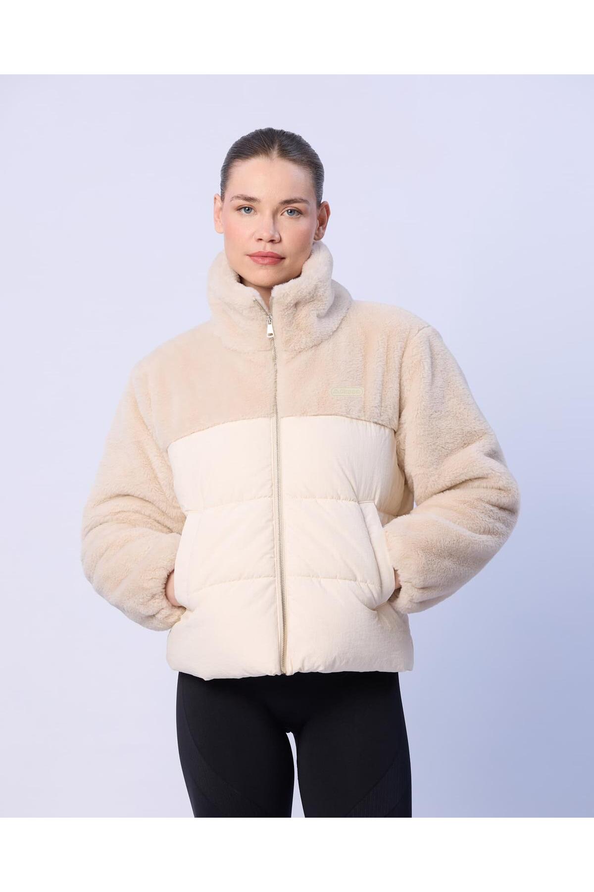 Kappa  Elena Kadın Ekru Regular Sherpa Mont - Görsel 4