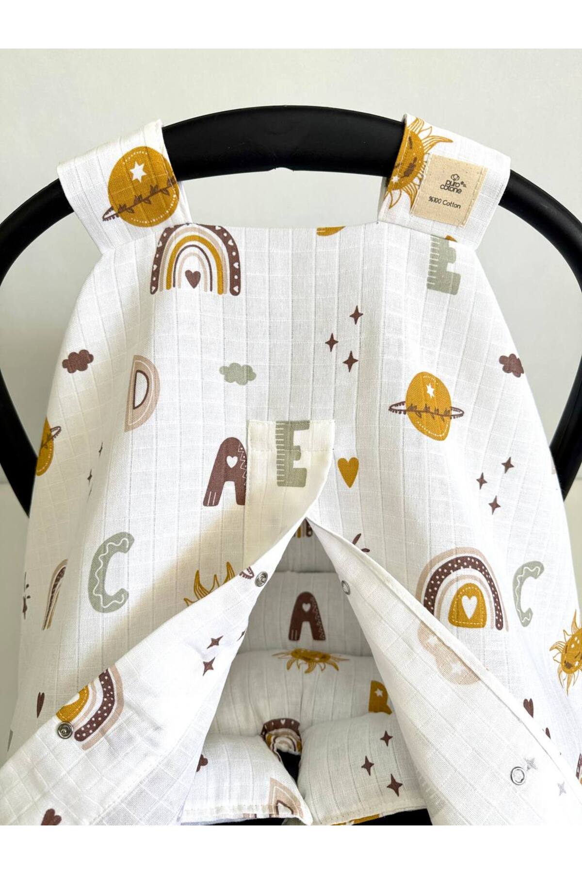 Puro Cotone Bebek Puset Örtüsü Ve Minderi Alfabe fotoğrafı 3 (önizleme)