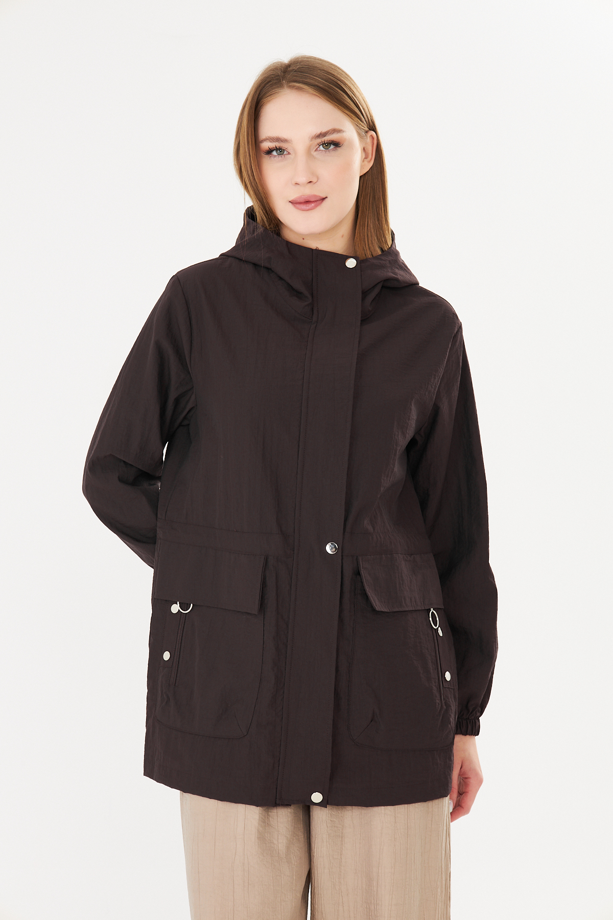 PIQUE  KADIN YAĞMURLUK Beli Ayarlanabilir Kapüşonlu Yağmurluk - Görsel 4