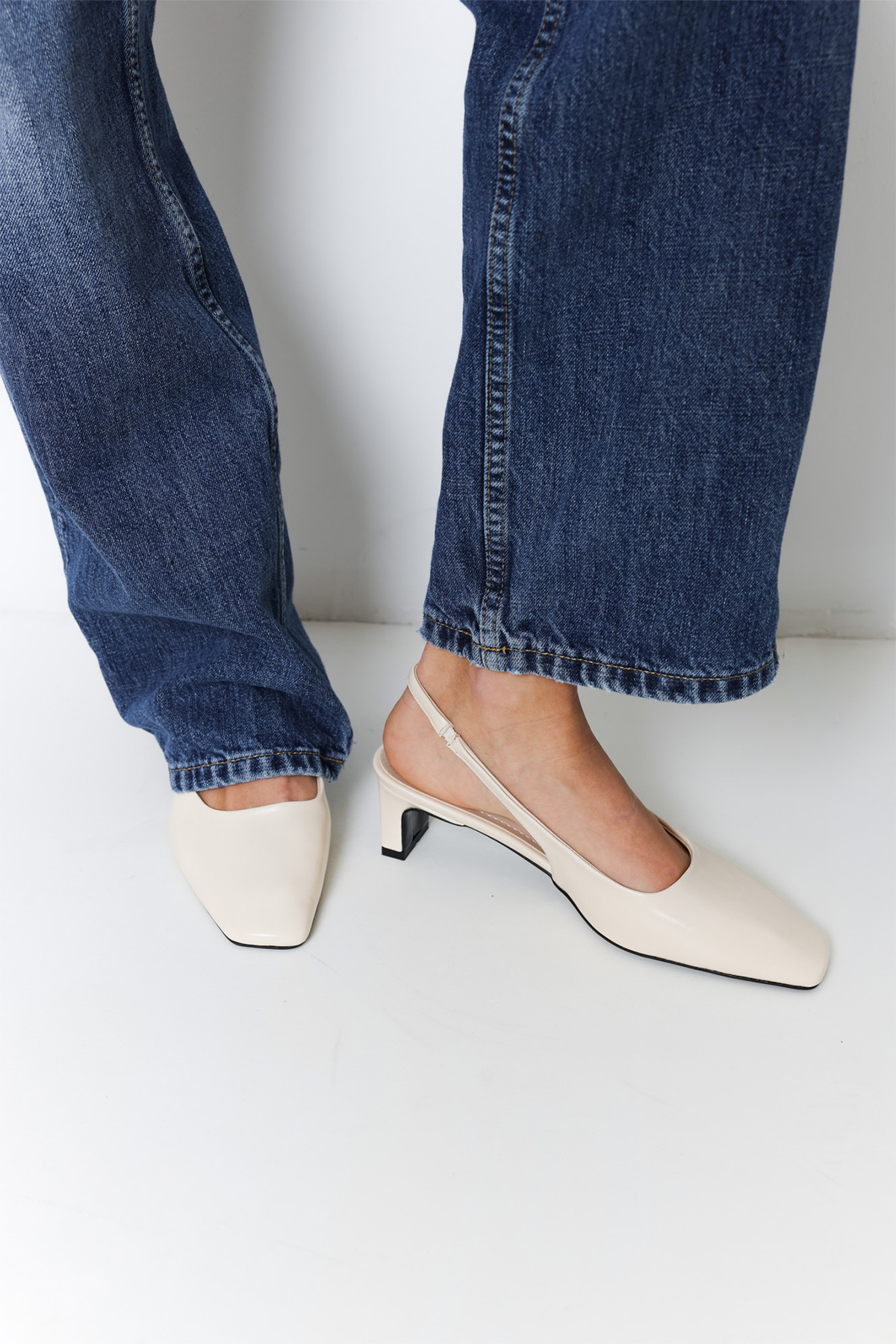 LUTVELIZADE  Topuklu 2504 - Asimetrik Küt Kemik Kadın Topuklu - Görsel 7