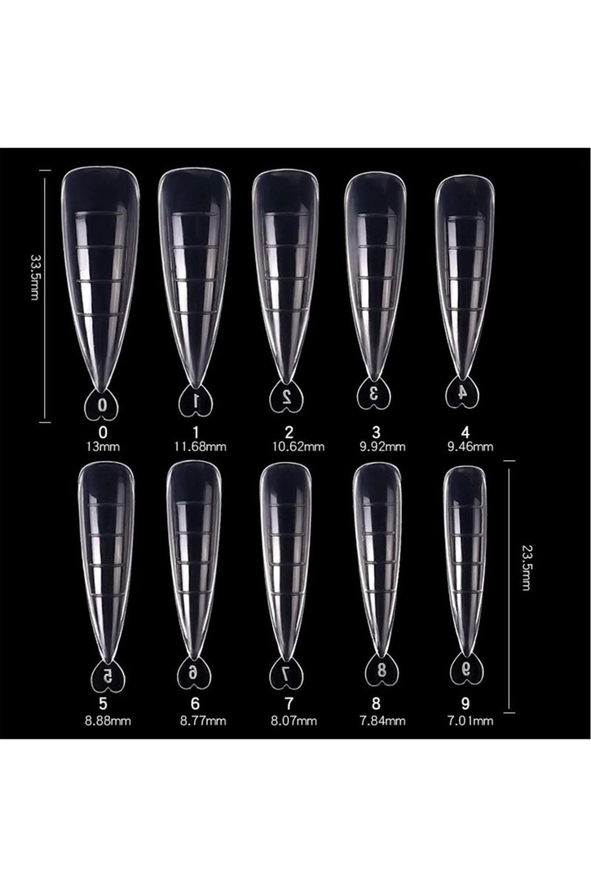Stiletto Dual Üst Form 100'lü Tips (POLY JEL UYGULAMALARI İÇİN) — نارنجی 8683089003999 — تصویر 2 از 3