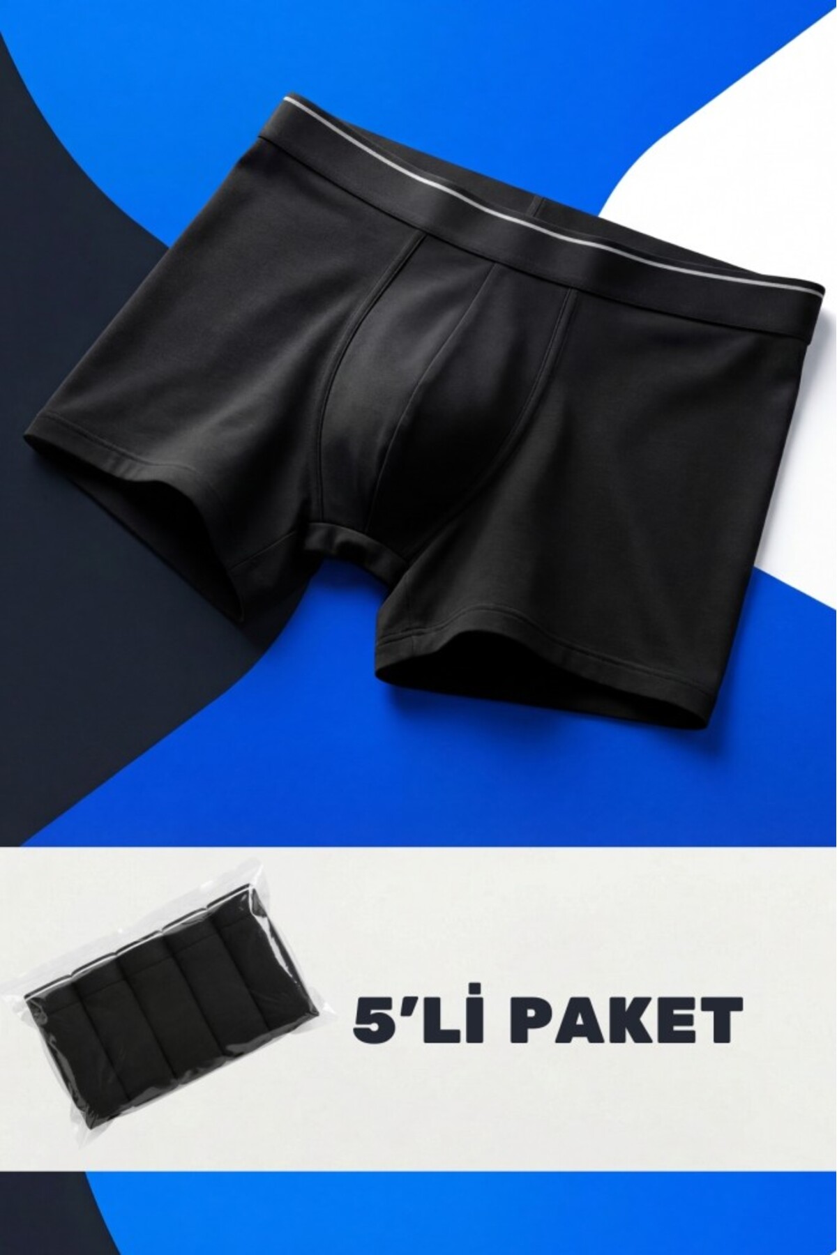 CENNETOĞLU  Erkek Likralı Pamuklu Boxer Özel Hijyenik Ambalajlı 5'li Paket - Görsel 6