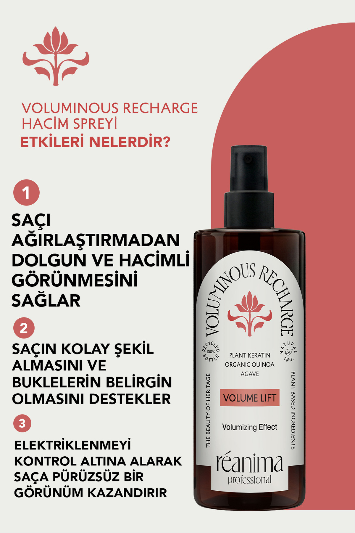تونیک حجم دهنده و حالت دهنده موی Voluminous Recharge که حجم و پرپشتی مو را افزایش می‌دهد — VOL-STNK — تصویر 2 از 8
