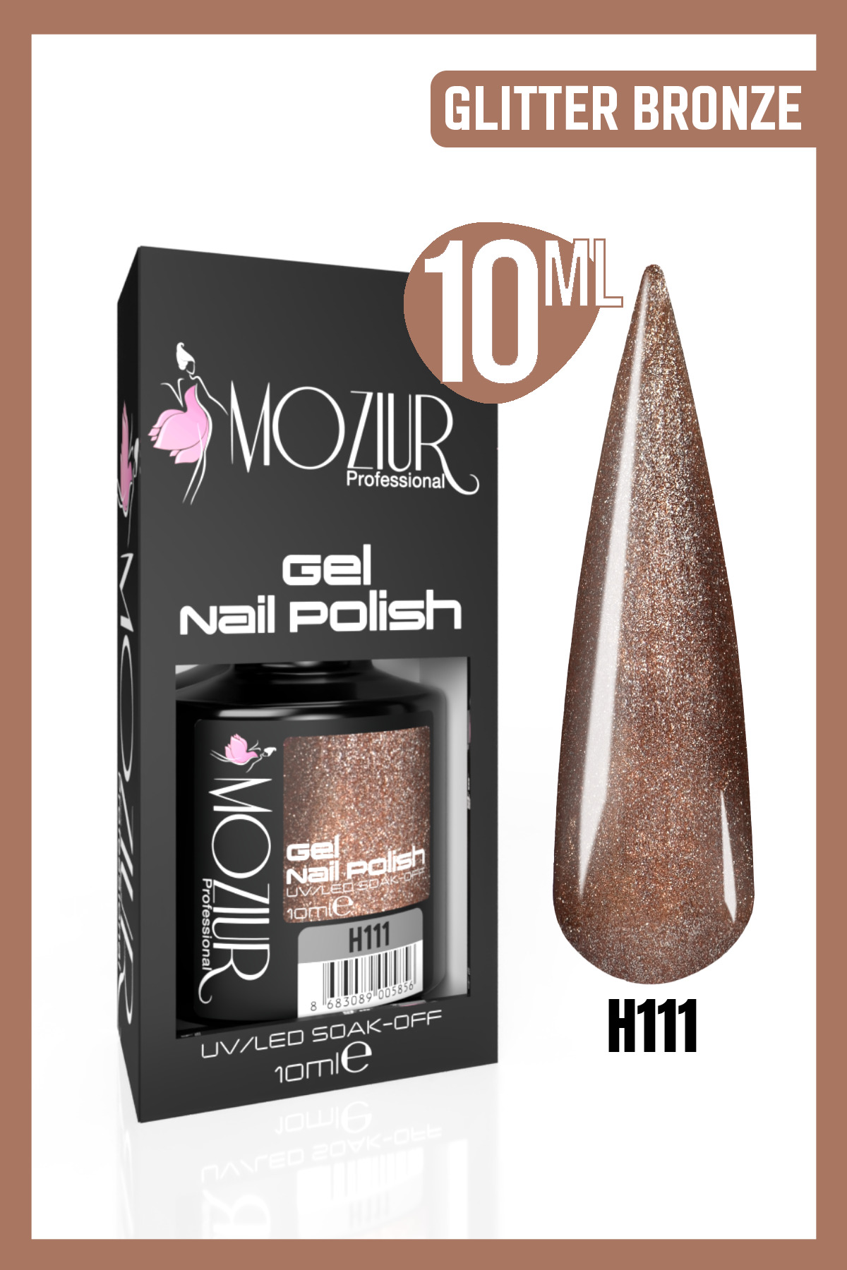 MOZIUR لاک ناخن دائمی UV LED H111 (سری SHIMMER) 10 میلی لیتر — تصویر 8683089005542