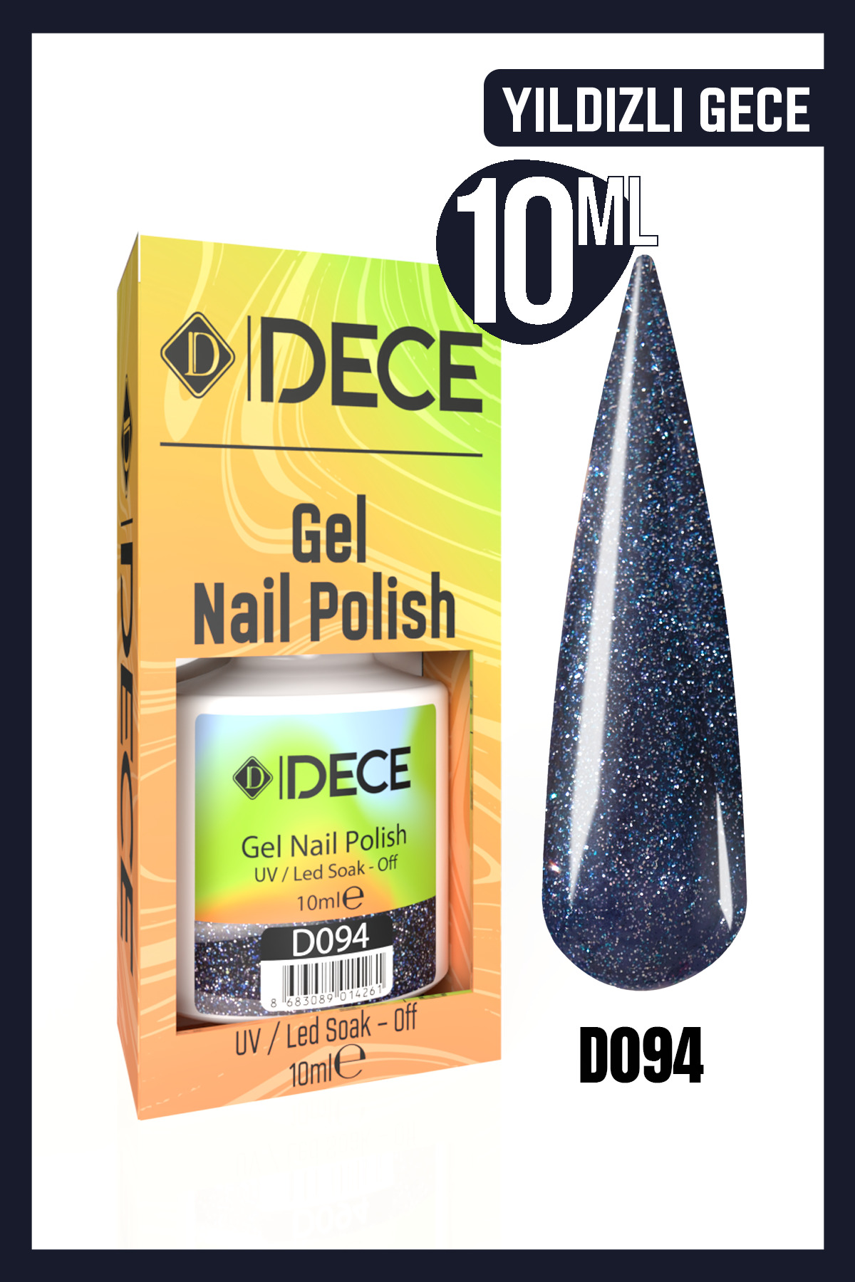 Kalıcı Oje UV LED D094 (SİMLİ SERİ) 10ml — سرمه‌ای 8683089014038801