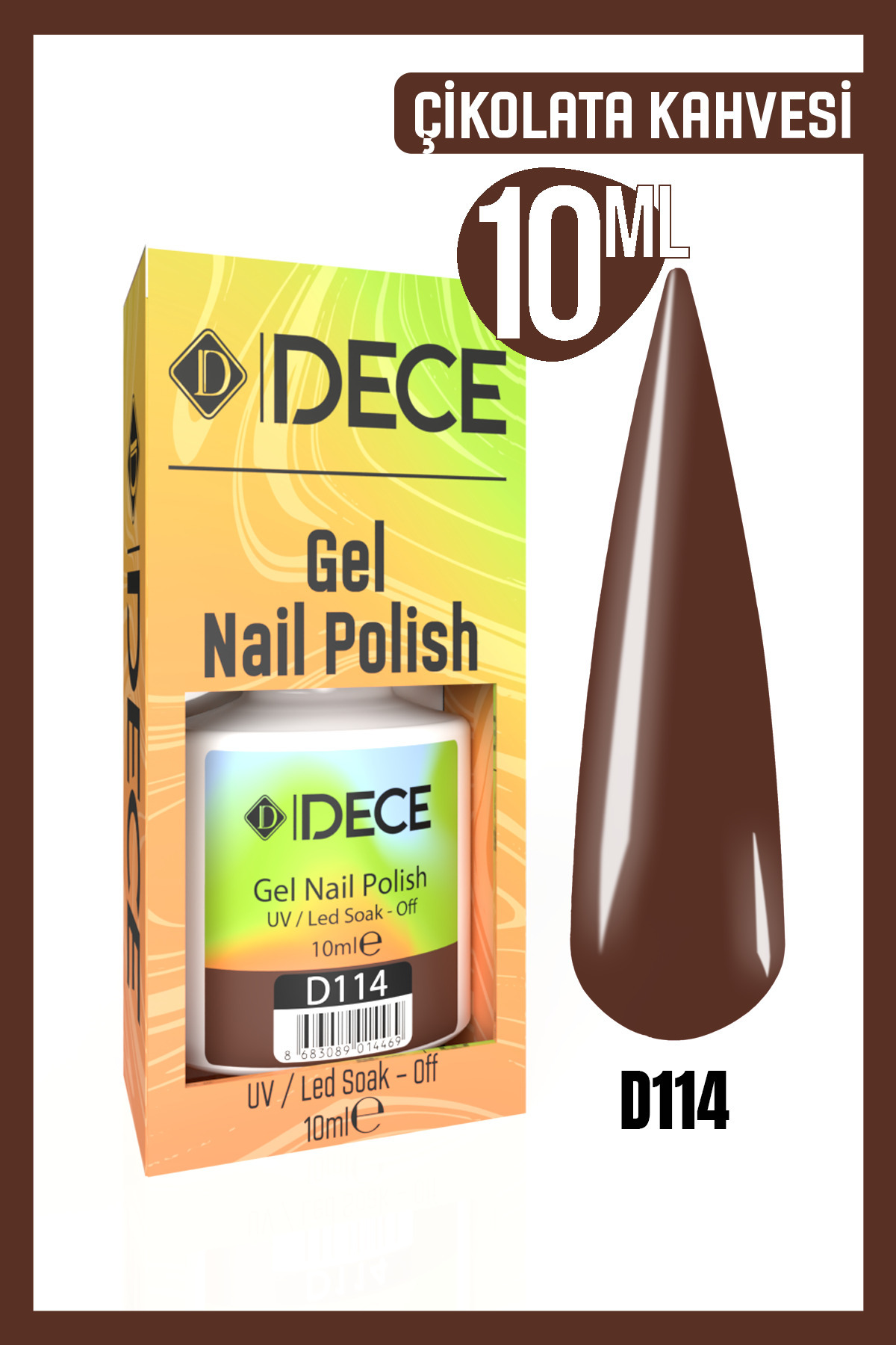 Kalıcı Oje UV LED D114 (KAHVERENGİ SERİSİ) 10ml — بژ 8683089014038801