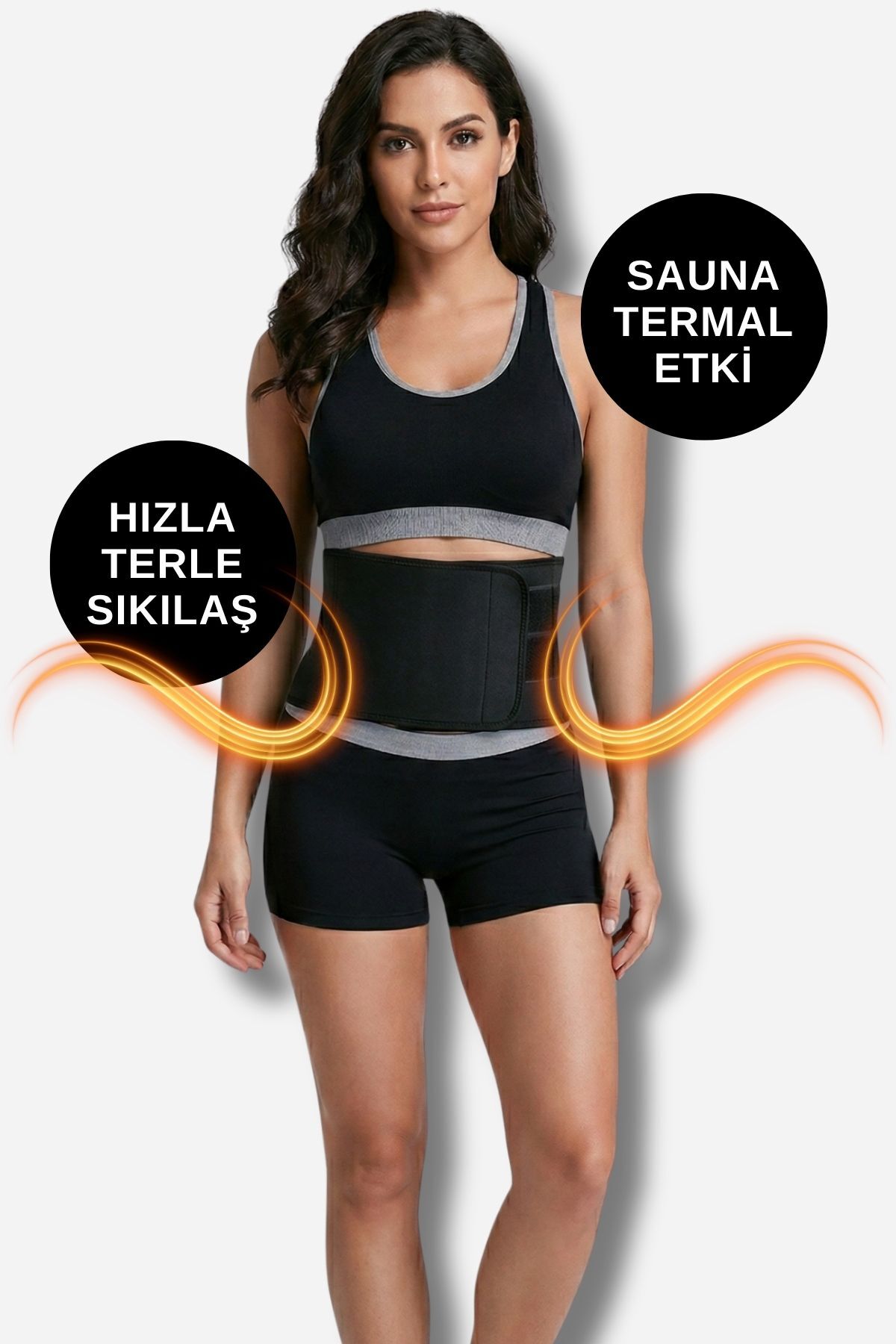 Arnee Sauna Kemeri Termal Bel Korsesi, Lohusa Göbek Şekillendirici Terletici Zayıflatan Termal Spor Kemer
