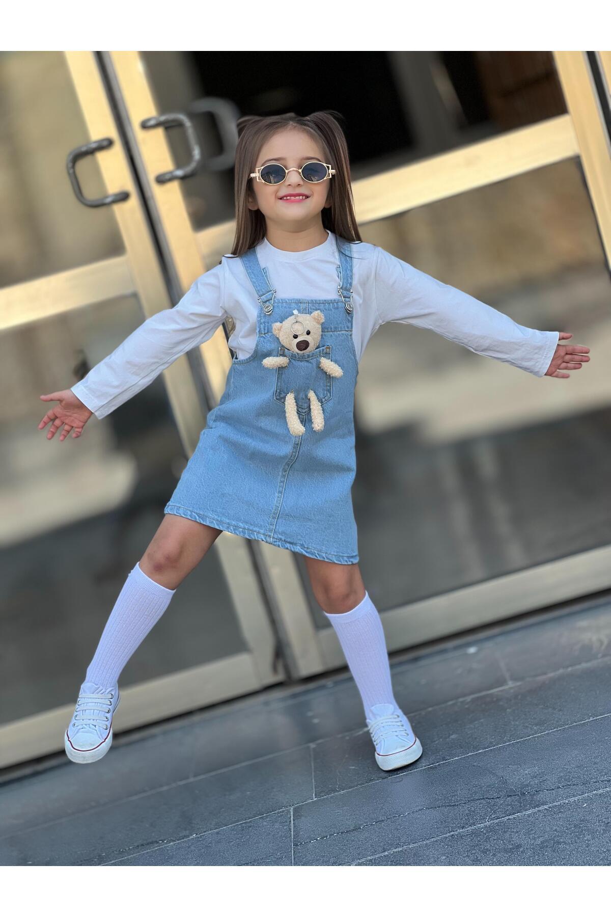 yns coolstar Ayıcıklı Kot Ayarlanabilir Askı Jile / Denim Elbise fotoğrafı 3 (önizleme)